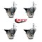 Service Caster 3'' Nylon Wheel Swivel 7/16'' Grip Ring Stem Caster Set with Brake, 4PK SCC-GR20S314-NYS-PLB-716138-4 - alternate 4